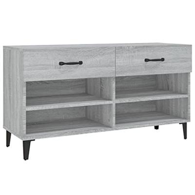 VidaXL Schoenenkast 102x35x55 cm bewerkt hout grijs sonoma eikenkleur VidaXL Schoenenkast 102x35x55 cm bewerkt hout grijs sonoma eikenkleur