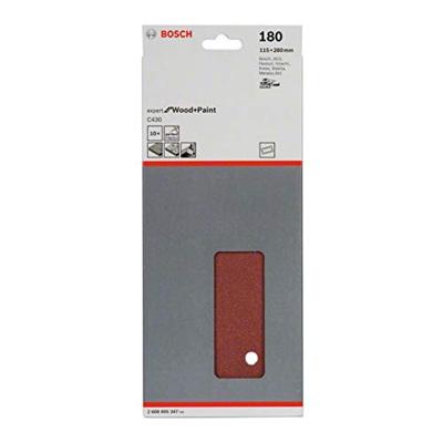 Bosch Accessories Expert for Wood 2608605347 Oscillerend schuurpapier Geperforeerd Korrelgrootte (num) 180 (l x b) 280 mm x 115 mm 10 stuk(s)