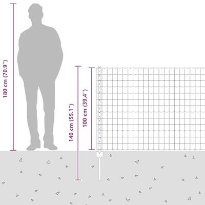 VidaXL Hek met paal grijs 1 x 10 m staal