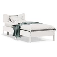 Bedframe zonder matras massief grenenhout wit 75x190 cm - thumbnail