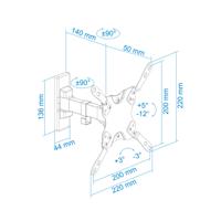 Muursteun voor tv met arm TooQ LP2042TNL-B 13"-42" 13" 20 kg - thumbnail