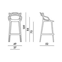Kartell Masters Barkruk 75 cm - Roestoranje - thumbnail