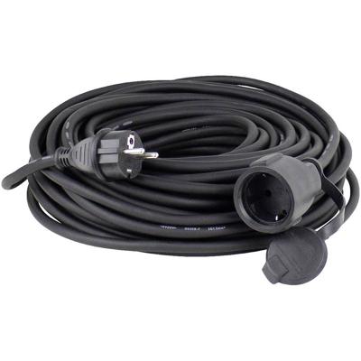 Rubber verlengsnoer H05RR-F 3 x 1,5mm zwart 10 meter IP44