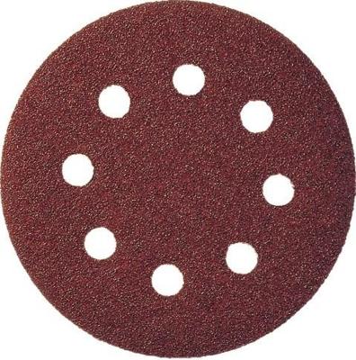 Klingspor schuurpad met klitbevestiging | gls 5 125 mm korreling 80 | voor hout / metaal korund | gatenaantal 8 | 50 stuks - 89489 - 89489