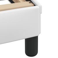 Bedframe met hoofdbord kunstleer wit 160x200 cm - thumbnail