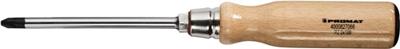 Promat/Tecwerk Schroevendraaier | maat PZD 2 klinglengte 100 mm | houten greep | ronde kling met 6-Kant aanzet - 4000827066 Promat/Tecwerk Schroevendraaier | maat PZD 2 klinglengte 100 mm | houten greep | ronde kling met 6-Kant aanzet - 4000827066