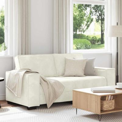 Tweezitsbank 140 cm fluweel crmekleurig