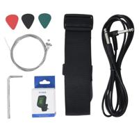 VidaXL Gitaar voor beginners elektrisch met tas 4/4 39" zwart en goud - thumbnail