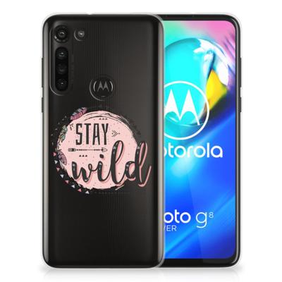 Motorola Moto G8 Power Telefoonhoesje met Naam Boho Stay Wild Motorola Moto G8 Power Telefoonhoesje met Naam Boho Stay Wild