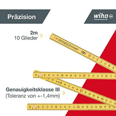 Duimstok longlife Wiha 410 2000 metrisch 10 delen ( geel ) 15mm / 2 meter 27058 Duimstok longlife Wiha 410 2000 metrisch 10 delen ( geel ) 15mm / 2 meter 27058