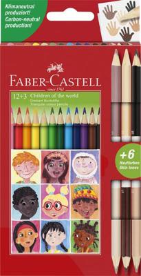 Faber Castell Kleurpotlood Driekant karton etui - Children of the world