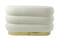 Light & Living Hocker 'Lyall' Teddy, kleur Crème - thumbnail