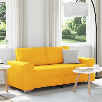 Loveseat Sofa Lichtgeel 140 cm Corduroy Stof