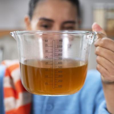 Glas maatbeker 1l met deksel navy