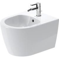 Duravit ME by Starck wandbidet Compact 37x48cm met kraangat met overloop met wondergliss wit 22901500001 - thumbnail