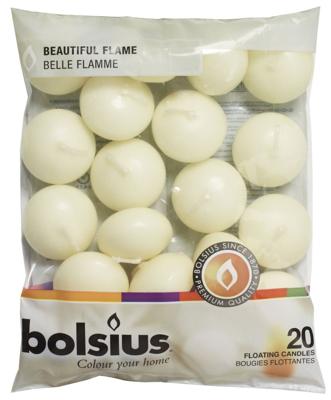 Bolsius Drijfkaarsen 20 Stuks Wit
