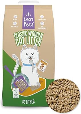 EASYPETS BIODEGRADABLE CLASSIC HOUTKORRELS KATTENBAKVULLING 20 LTR