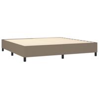 Boxspring met matras stof taupe 200x200 cm - thumbnail