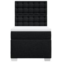 Boxspring met matras stof zwart 90x190 cm - thumbnail