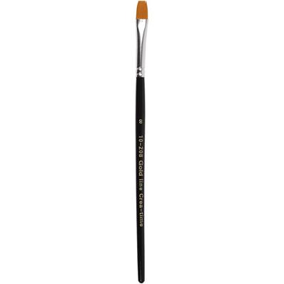 Creativ Company Gold line penselen, afm 8, l: 18,5 cm, b: 8 mm, plat, 12 stuk/ 1 doos