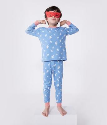 Pyjama verkleedkostuum superheld/superheldin unisex PETIT BATEAU blauw Pyjama verkleedkostuum superheld/superheldin unisex PETIT BATEAU blauw