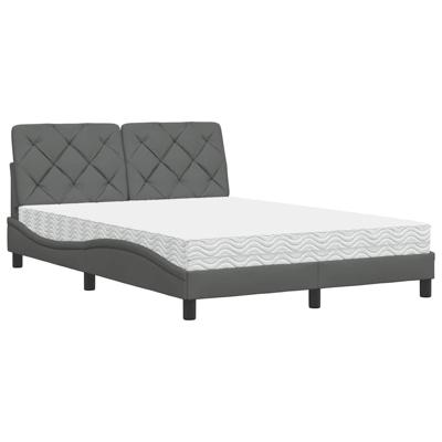 Bed met matras stof donkergrijs 180x200 cm