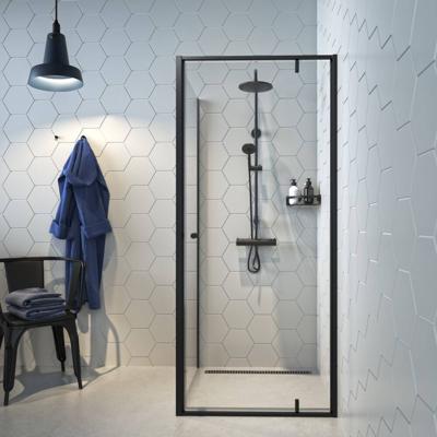 Sealskin Contour Douchecabine met Draaideur 90x90 cm 6mm Helderglas Mat Zwart Sealskin Contour Douchecabine met Draaideur 90x90 cm 6mm Helderglas Mat Zwart