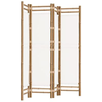 Kamerscherm 4-panelen inklapbaar 160 cm bamboe en canvas