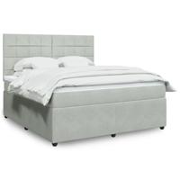 Boxspring met matras fluweel lichtgrijs 180x200 cm - thumbnail