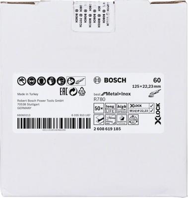 Bosch Accessoires X-LOCK Fiberschijf, 115mm, G36, R780 Best for Metal + Inox - 1 stuk(s) - 2608619177 Bosch Accessoires X-LOCK Fiberschijf, 115mm, G36, R780 Best for Metal + Inox - 1 stuk(s) - 2608619177