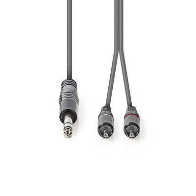 Nedis COTH23300GY15 Stereo Audiokabel 6,35 Mm Male - 2x Rca Male 1,5 M Grijs