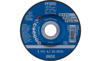 PFERD TOOLS 62211423 E 115-4,1 SG INOX Afbraamschijf gebogen Diameter 115 mm Boordiameter 22.23 mm RVS 10 stuk(s)