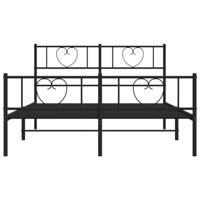 Bedframe met hoofd- en voeteneinde metaal zwart 140x190 cm - thumbnail