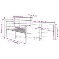 Bedframe zonder matras massief grenenhout wit 150x200 cm - thumbnail