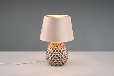 Trio Bruine tafellampAriana met taupe kap M - R51531944
