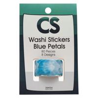 Colorations - washi stickers - blauwe bloemblaadjes, 80st. - thumbnail