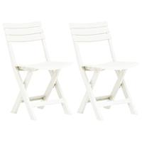 VidaXL Opklapbare stoelen, 2 stuks, wit plastic - thumbnail