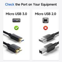 Cable Matters USB C-naar-Micro USB 3.0-kabel (USB C naar USB Micro B 3.0, Micro USB 3.0 naar USB-C) in zwart van 1 meter - thumbnail
