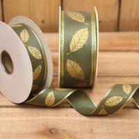 Bonbon doosjes - Chocolade doosje - Lint Goudblad groen - 1 stuks - thumbnail