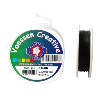 Vaessen Creative • nylon draad 0,4mm 50m zwart