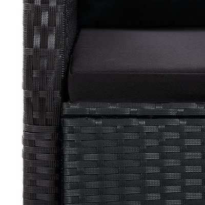 9-delige Tuinset poly rattan zwart - thumbnail