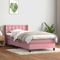Boxspring met matras fluweel roze 90x210 cm - thumbnail