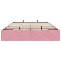 Ottoman bedframe zonder matras 120x200 cm fluweel roze - thumbnail