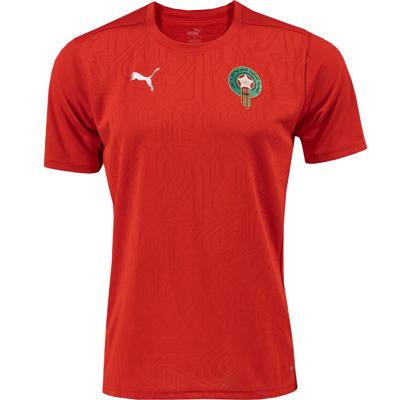 PUMA Marokko Trainingsshirt 2024-2026 Rood Zilver PUMA Marokko Trainingsshirt 2024-2026 Rood Zilver
