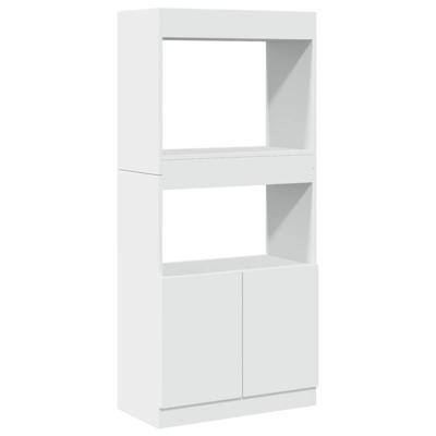 Hoge kast 63x33x180 cm bewerkt hout wit