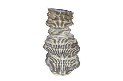 Vaas Modern L bruin/creme aardewerk