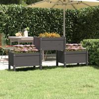 VidaXL Plantenbak 178,5x44x75 cm massief grenenhout grijs - thumbnail