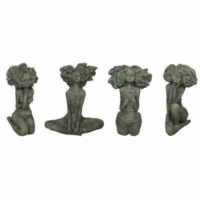 Decoratieve figuren DKD Home Decor Vrouw Grijs Cement (20 x 9 x 25 cm) (4 Stuks)
