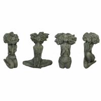 Decoratieve figuren DKD Home Decor Vrouw Grijs Cement (20 x 9 x 25 cm) (4 Stuks) - thumbnail