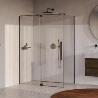 Brauer Stellar - Douchecabine met Draaideur - Helder Glas - 140x100x200 cm - Omkeerbaar - incl. Glascoating - PVD Gunmetal Geborsteld - thumbnail
